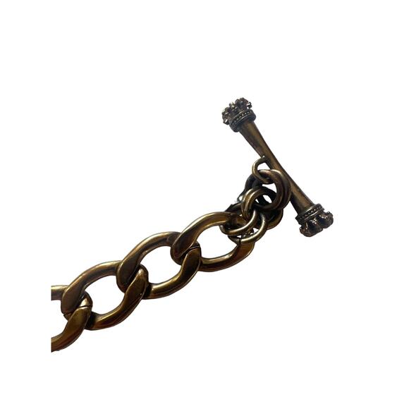 Juicy Couture HEART PENDANT BRACELET toggle clasp gold Y2K - Picture 8 of 8